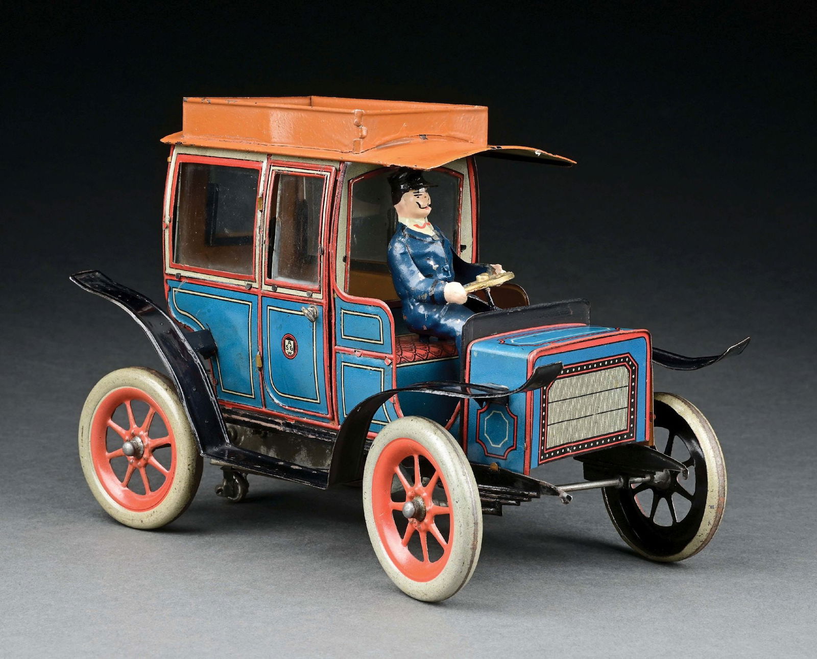 GUNTHERMANN TIN LITHO CLOCKWORK LIMOUSINE: CONDITION: Original hand-painted driver. Excellent to near mint condition. Item Dimensions: 9 - 1/2" x 5" x 6".