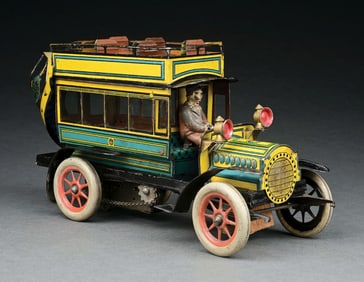 GUNTHERMANN TIN LITHO DOUBLE-DECKER BUS