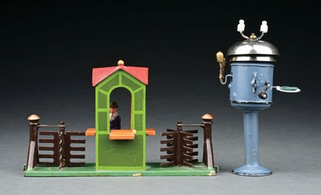 LOT OF 2: MARKLIN TICKET GATE AND BELL