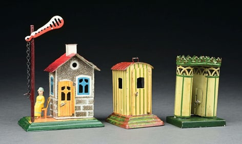 LOT OF 3: MARKLIN HAND-PAINTED RAILROAD BUILDINGS