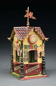 BING HAND-PAINTED TIN NEWS STAND