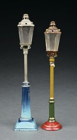 PAIR OF MARKLIN HAND-PAINTED OIL LAMPS