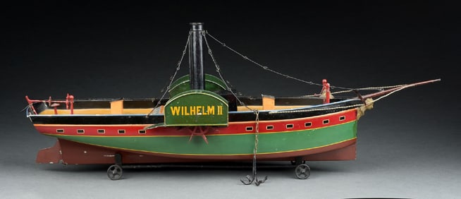ROCK & GRANER "WILHELM II" CLOCKWORK SIDE WHEEL BOAT