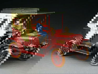 BING HAND-PAINTED CLOCKWORK-POWERED LARGE SIZE LIMOUSINE
