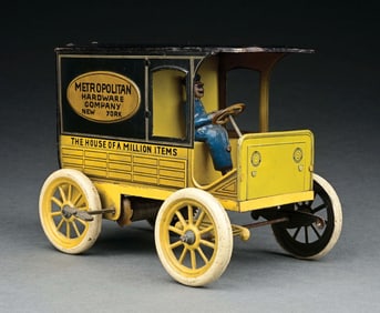 HANS EBERL TIN LITHO WIND-UP METROPOLITAN HARDWARE TRUCK