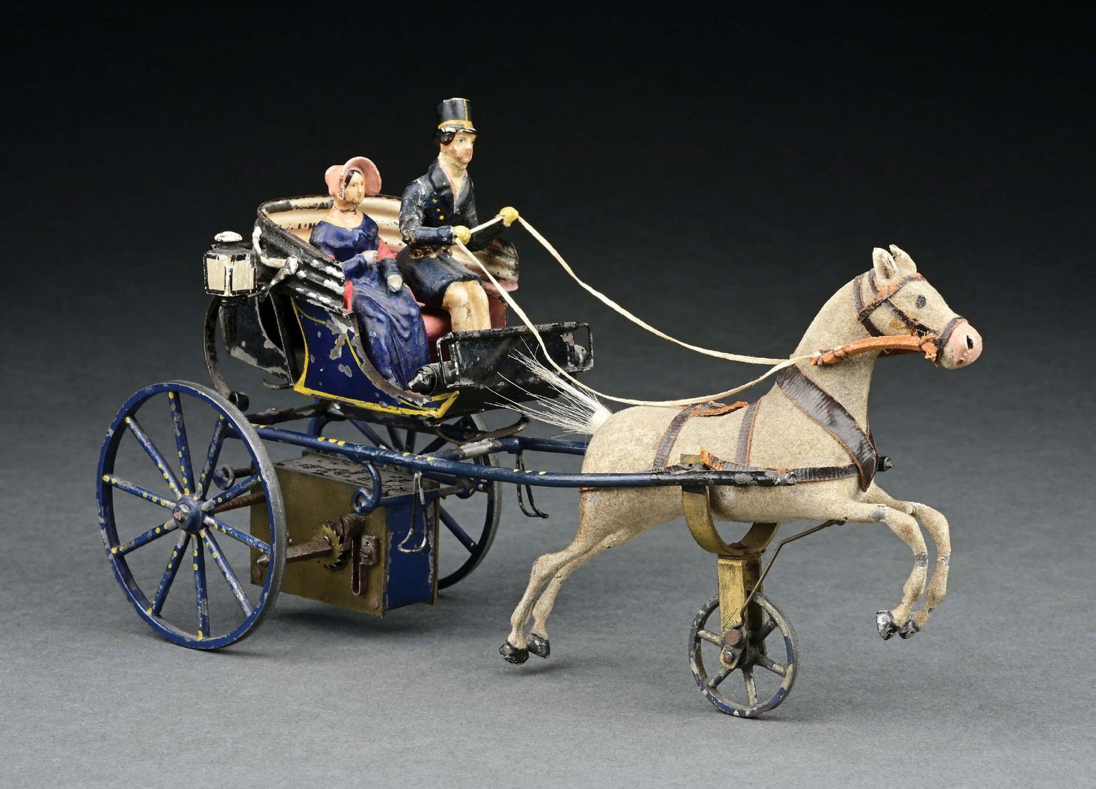 BUCHNER CLOCKWORK-POWERED 2-SEAT HORSE-DRAWN CARRIAGE (1 of 8)