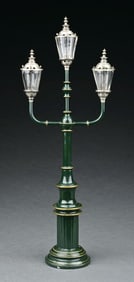 CONTEMPORARY HAND-PAINTED 3-ARM LAMP POST