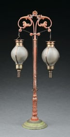 MARKLIN HAND-PAINTED DOUBLE GLOBE LAMP
