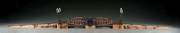 MARKLING HAND PAINTED CLOCKWORK ROTATING BRIDGE