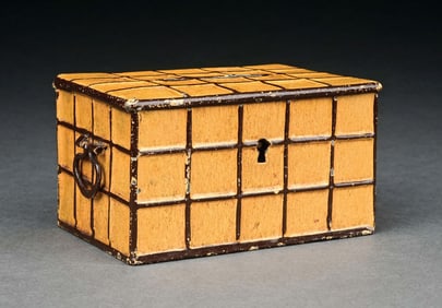 GERMAN HAND-PAINTED MONEY BOX IN THE SHAPE OF A SUITCASE