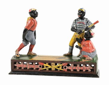 J. & E. STEVENS DARKTOWN BATTERY CAST IRON MECHANICAL BANK (1 of 5)