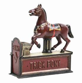 CAST IRON TRICK PONY MECHANICAL BANK
