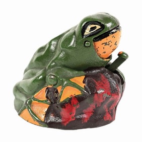 FROG ON ROCK MECHANICAL BANK