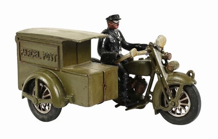 HUBLEY CAST IRON PARCEL POST MOTORCYCLE TOY