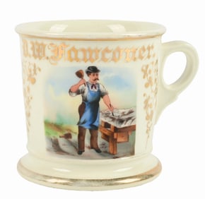CRAFTSMAN HAND-PAINTED KOKEN OCCUPATIONAL SHAVING MUG