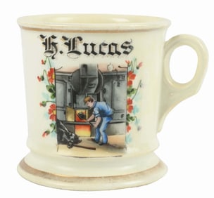 BLACKSMITH AUG. KERN BARBER SUPPLY CO. SHAVING MUG