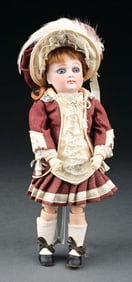 SMALL GERMAN BISQUE HEAD DOLL W/ CLOSED MOUTH, INCISED "5"