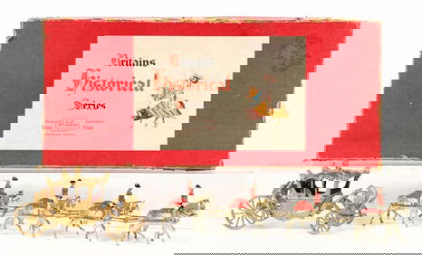 BRITAINS HISTORICAL SERIES STAGE COACH FIGURE SET IN ORIGINAL BOX