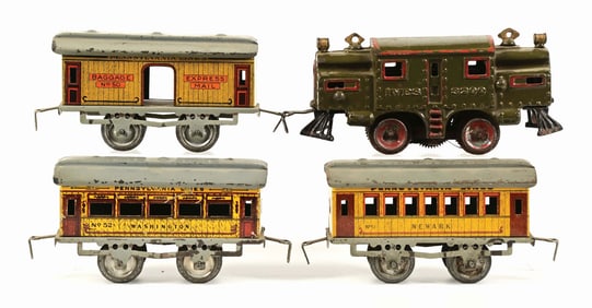 LOT OF 4: IVES 3200 W/ 50 SERIES PASSENGER CARS
