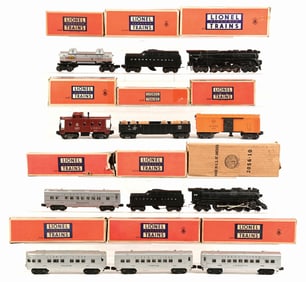 LARGE LOT OF: VARIOUS BOXED LIONEL TRAIN ENGINES AND CARS