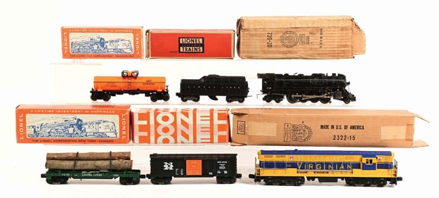 LOT OF 6: LIONEL VIRGINIA NO. 736 W/ ASSORTED CARS