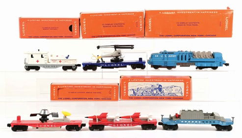 LOT OF 6: MOSTLY LIONEL MILITARY TRAINS