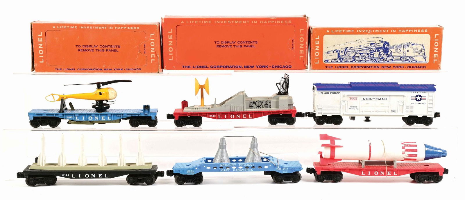 LOT OF 6: LIONEL POST-WAR, MOSTLY MILITARY, TRAINS (1 of 2)