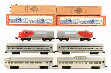 LOT OF 6: LIONEL SANTA FE SET W/ PRESIDENTIAL PASSENGER CARS