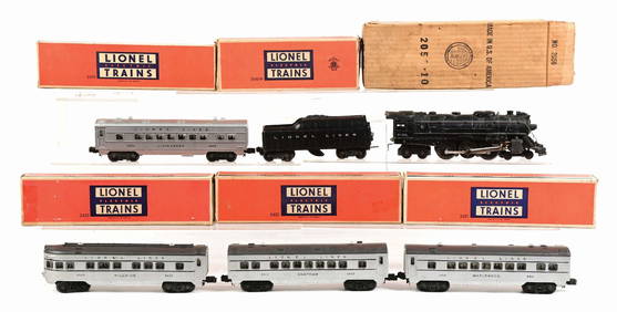 LOT OF 6: LIONEL TRAIN LOCOMOTIVE 256 & CARS W/ BOX (1 of 2)