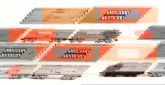 LOT OF 6: LIONEL SANTA FE "B" UNITS W/ ENGINE & 218T TENDER AND BOXES (1 of 2)