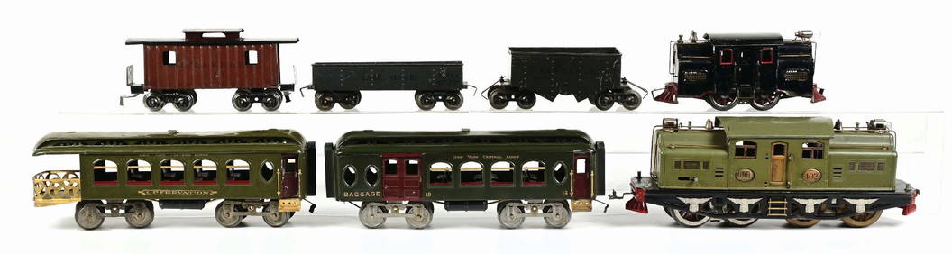 LOT OF 7: LIONEL NO. 402 W/ ASSORTED FREIGHT & PASSENGER CARS (1 of 2)