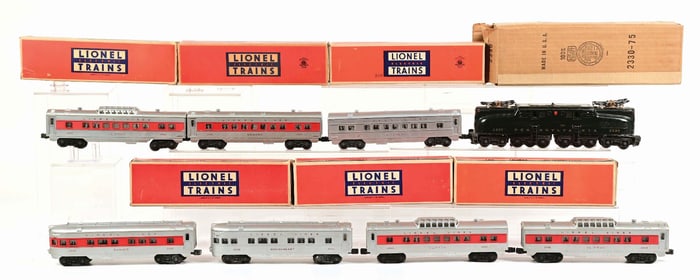 LOT OF 8: LIONEL 2330 PRR GG1 & ASSORTMENT OF PASSENGER CARS