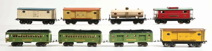 LOT OF 8: 300-SERIES FREIGHTS & PASSENGER CARS