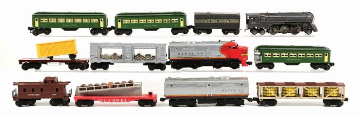 LOT OF 12: LIONEL NO. 1649 SET BOX, LOCOMOTIVES & PASSENGER CARS