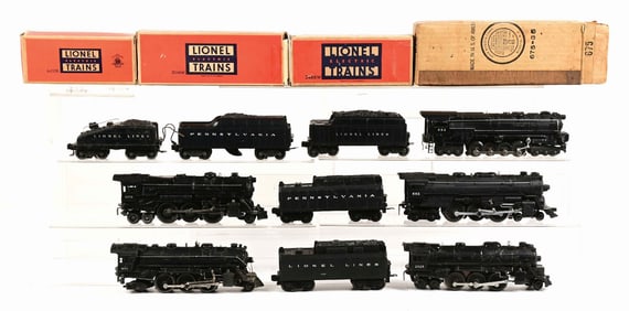 LOT OF 11: LIONEL TRAINS, STEAM LOCOMOTIVES & TENDERS