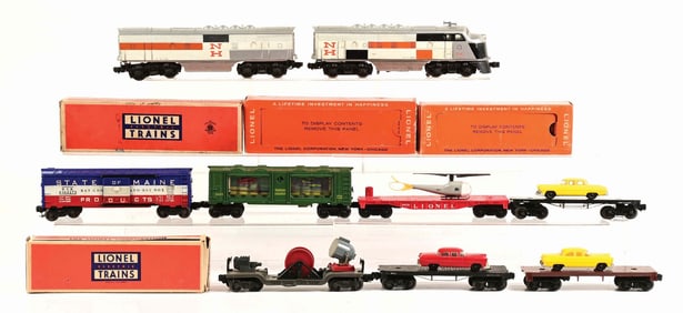 LOT OF 9: NEW HAVEN F3S & ASSORTMENT OF ROLLING STOCK