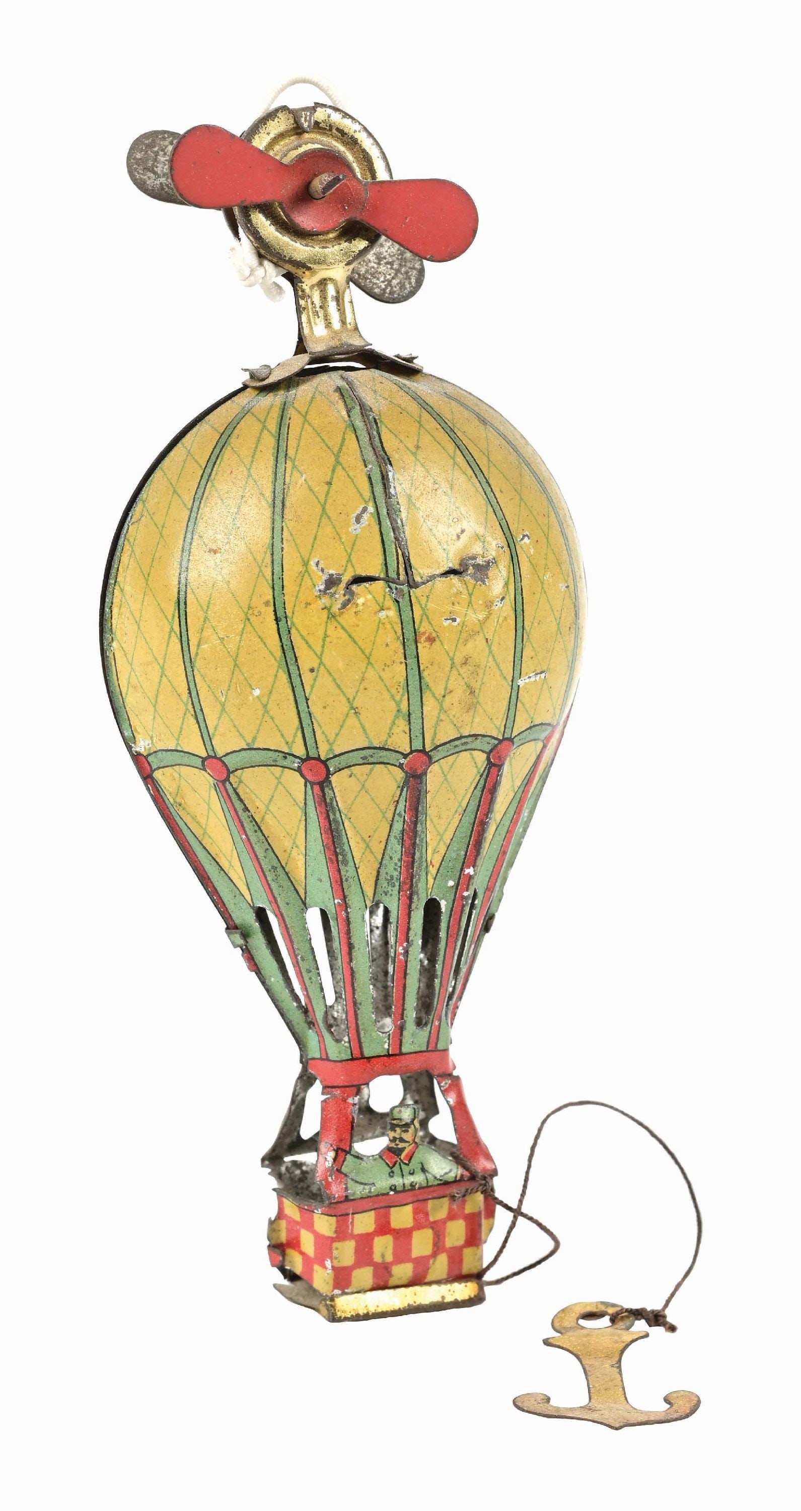 RARE GERMAN TIN LITHO HOT AIR BALLOON PENNY TOY (1 of 4)