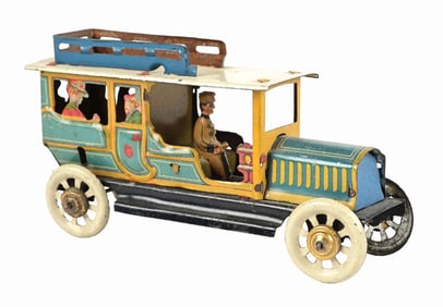 GERMAN TIN LITHO PENNY TOY LIMOUSINE