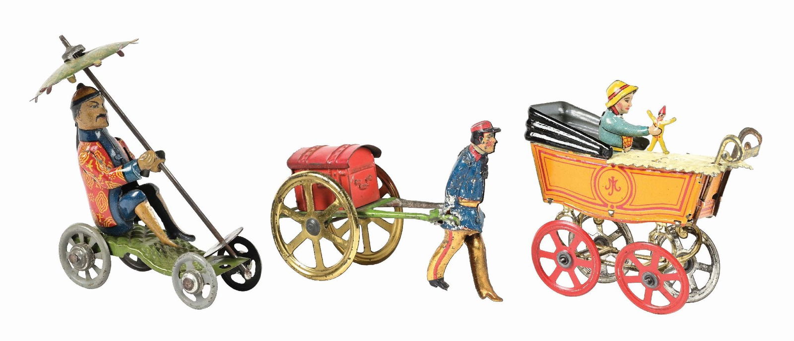 LOT OF 3: GERMAN TIN LITHO PENNY TOYS (1 of 3)