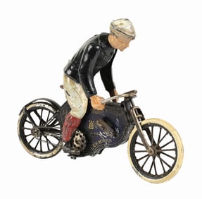GERMAN LEHMANN TIN LITHO HALLOH MOTORCYCLE TOY