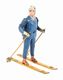GERMAN LEHMANN TIN LITHO WIND-UP SKI ROLF TOY