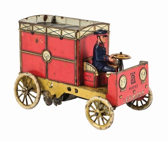GERMAN LEHMANN TIN LITHO WIND-UP POSTAL VAN TRUCK