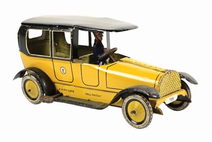 GERMAN LEHMAN TIN LITHO WIND-UP LIMOUSINE AUTO TOY