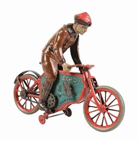 GERMAN LEHMANN TIN LITHO WIND-UP ECHO MOTORCYCLE TOY
