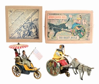 LOT OF 2: LEHMANN GERMAN TIN LITHO WIND-UP TOYS