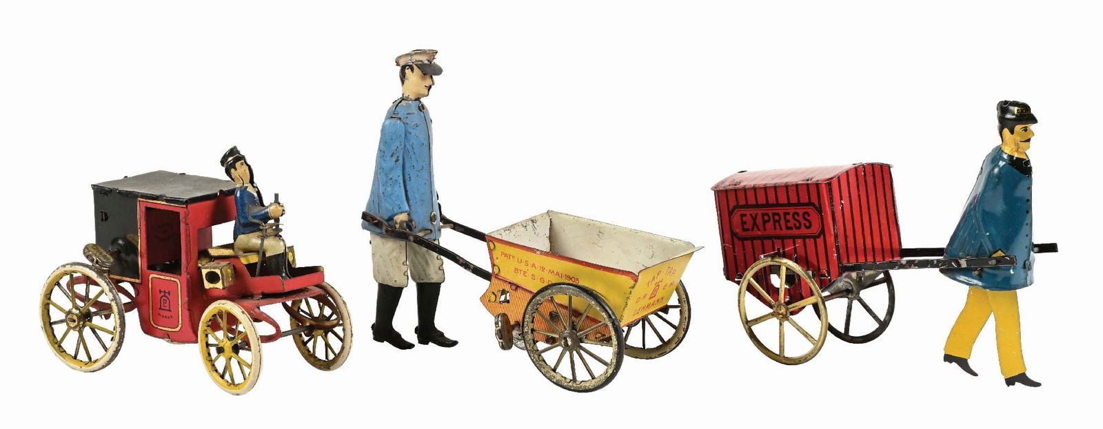 1950's West Germany Wind Up Tin Toy Train Set & Box 1950's West Germany Wind Up Tin Toy Train Set & Box