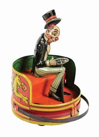 GERMAN TIN LITHO PRE-WAR JIGGS CHARACTER IN BUMPER CAR
