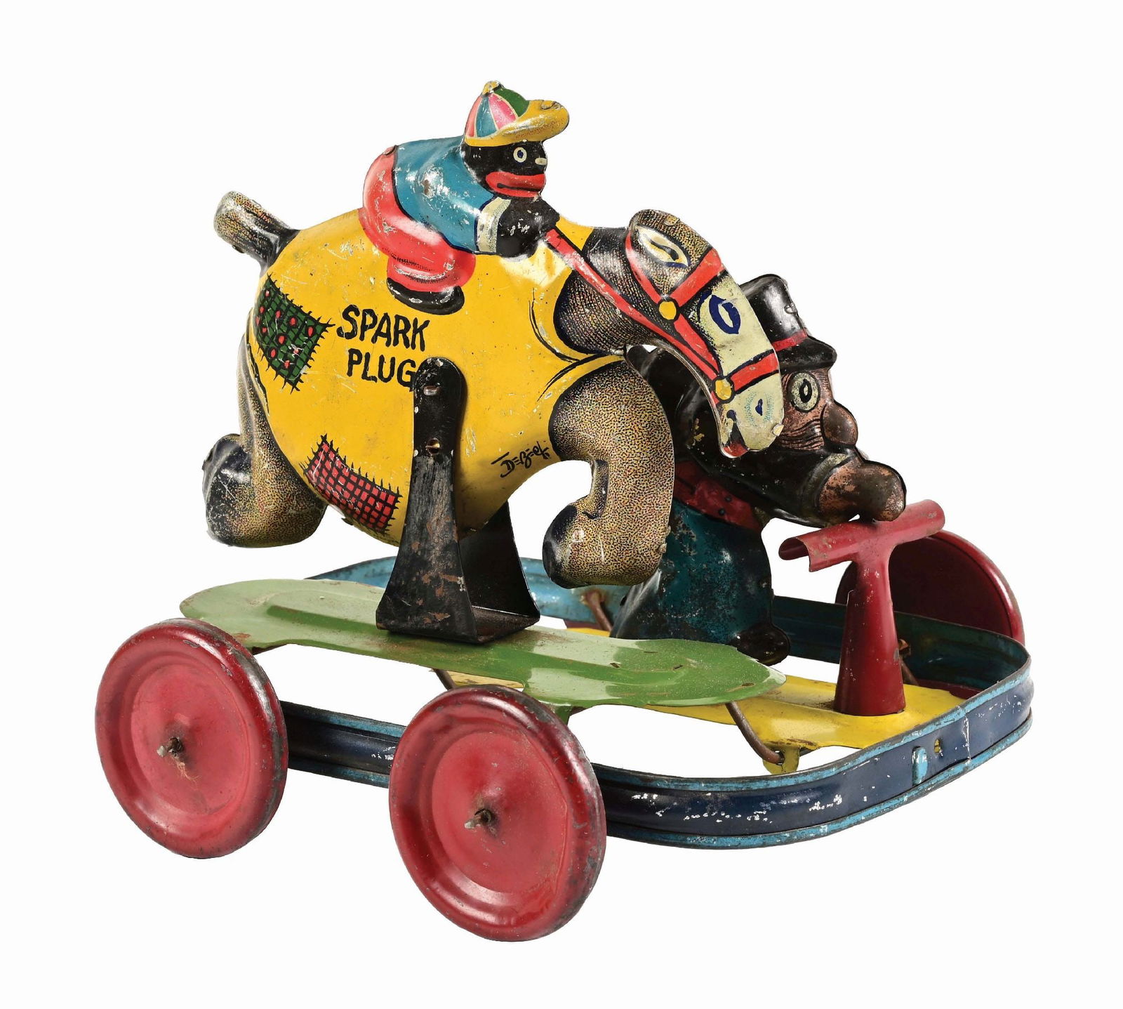 NIFTY TIN LITHO BARNEY GOOGLE & SPARK PLUG FLOOR TOY (1 of 3)