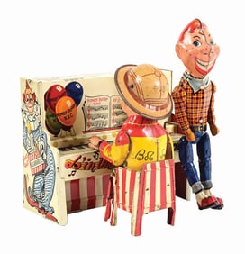 UNIQUE ART TIN LITHO HOWDY DOODY AND BOB SMITH WIND UP PIANO TOY