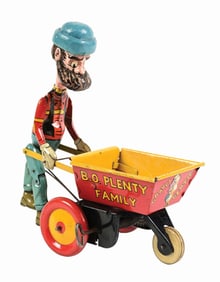 ONE-OF-A-KIND MARX TIN LITHO WIND-UP B. O. PLENTY FAMILY PROTOTYPE TOY